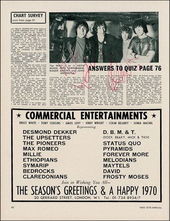 Lot #642 Rock and Roll: SOUNDS OF THE TIMES: 1970 rock and roll annual with more than 50 signatures, including BONHAM, MOON, and JAGGER - Image 8