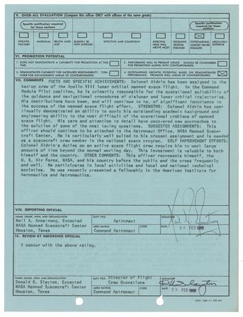 Lot #341 Neil Armstrong and Deke Slayton: “NEEDED AS A SPACECRAFT CREW MEMBER”: Five months before the historic APOLLO 11 mission, ARMSTRONG gives ALDRIN a glowing review - Image 2
