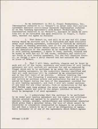 Lot #651 Frank Sinatra Signed Document - Image 1