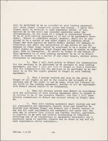 Lot #651 Frank Sinatra Signed Document - Image 2