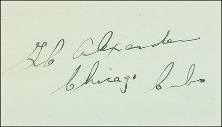 Lot #930 Grover Cleveland Alexander Signature - Image 1