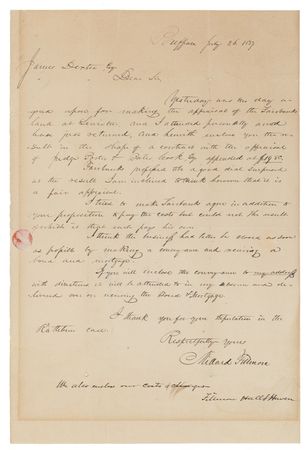 Lot #48 Millard Fillmore: Early ALS with franking signature - Image 1