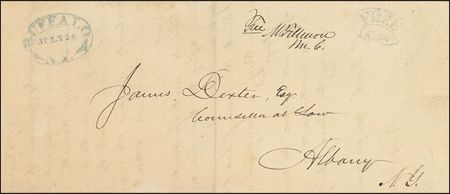 Lot #48 Millard Fillmore: Early ALS with franking signature - Image 2