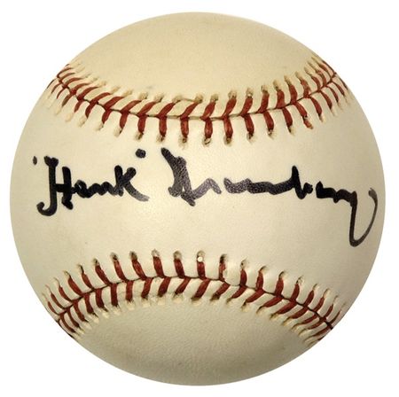 Lot #1131 Hank Greenberg: Uncommon Greenberg single-signed ball, graded NM-MT+ 8.5 - Image 1