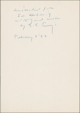 Lot #397 E. E. Cummings: Signing one of his final lifetime publications months before his death - Image 1
