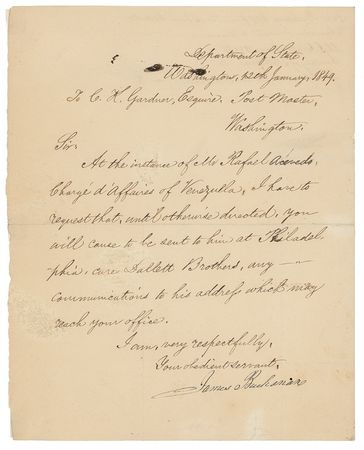 Lot #8 James Buchanan Signed Letter