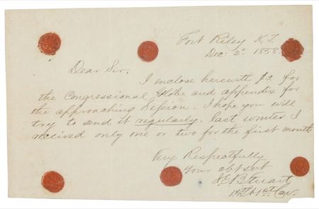 Lot #316 J. E. B. Stuart: ?I HOPE YOU WILL TRY TO SEND IT REGULARLY?: Less than three years before joining the Confederate cause, STUART subscribes to a political periodical - Image 2