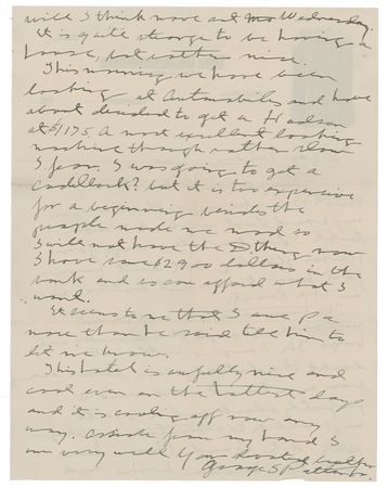 Lot #298 George S. Patton: Wheels for the famed horseman: ?Have about decided to get a Hudson ... a most excellent looking machine? - Image 2