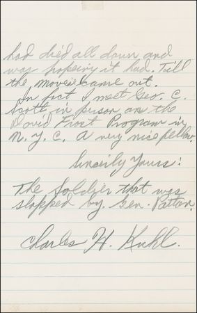 Lot #299 George S. Patton: Kuhl, Charles H.: The slap heard round the world: ?I am the soldier that was in the Patton episode? - Image 1