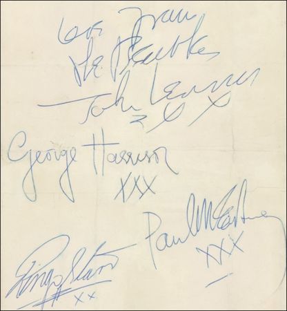 Lot #530 Beatles: FROM THEM TO YOU: Pre-invasion BEATLES signatures - Image 2