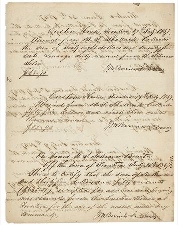 Lot #300 Matthew C. Perry: Customs collections in Mexico a month after his victory at Tabasco - Image 2