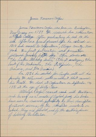 Lot #377 Alan Shepard: “MANY ARE MASSACRED BY THE INDIANS”: Schoolboy ALAN SHEPARD takes on The Last of the Mohicans - Image 2