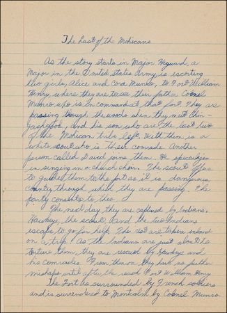 Lot #377 Alan Shepard: “MANY ARE MASSACRED BY THE INDIANS”: Schoolboy ALAN SHEPARD takes on The Last of the Mohicans - Image 6