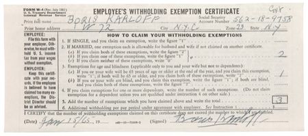 Lot #790 Boris Karloff Signed Document - Image 2