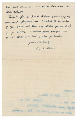 Lot #437 C. S. Lewis: “Perhaps St. Francis has put through some little business”: Lewis recounts the tale of a selfless canine hero - Image 2