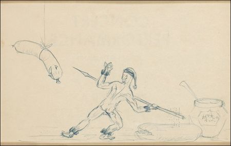 Lot #731 James Dean: Original Dean sketch of a harpooned hotdog - Image 2