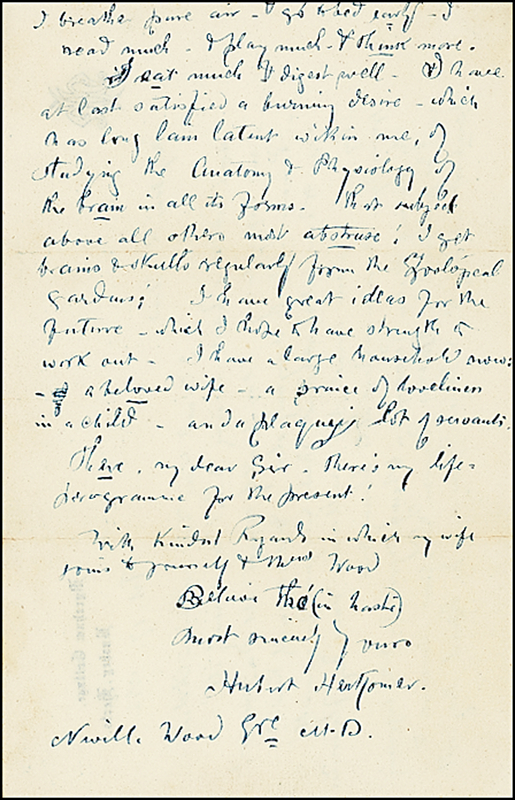 Lot 394 Hubert von Herkomer Handwritten Letter Signed