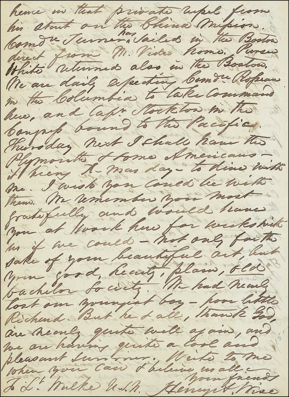 Lot 293 Henry A. Wise: ?Infamous traffic?: A future Confederate general writes on the slave trade