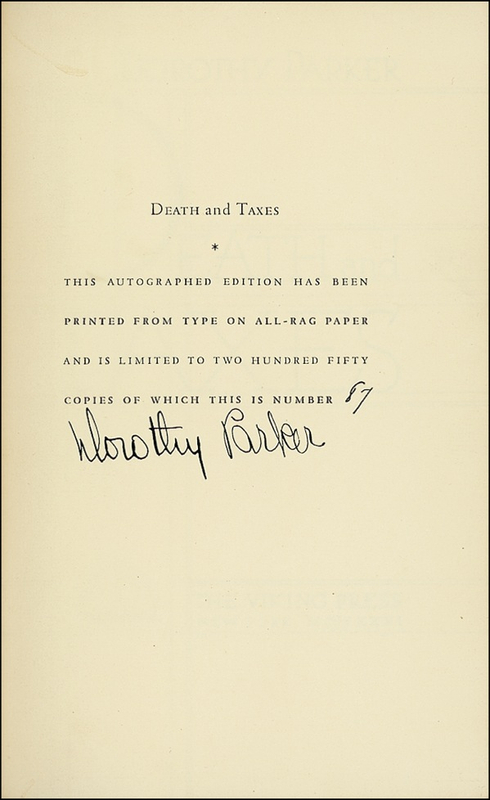Lot 415 Dorothy Parker Book