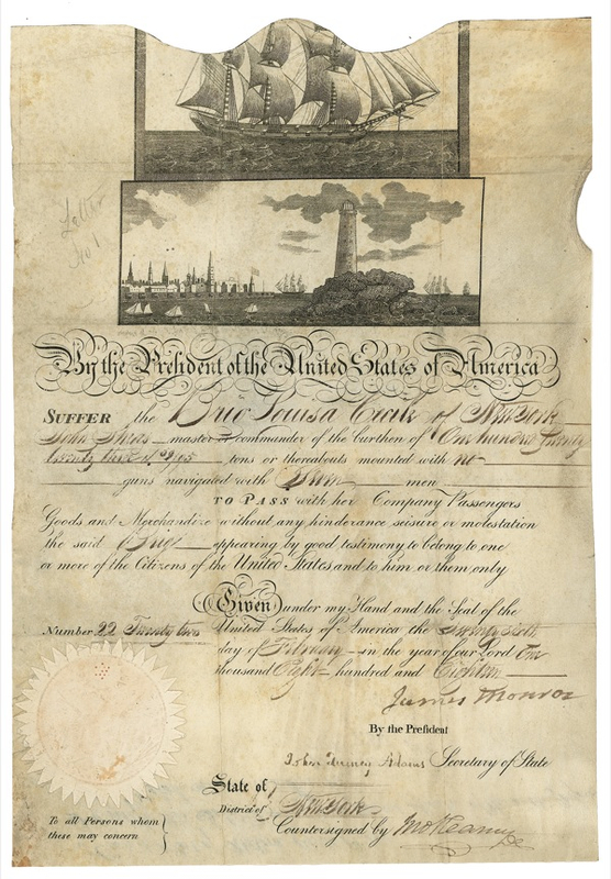 Lot 75 James Monroe and John Quincy Adams: Two presidents sign together