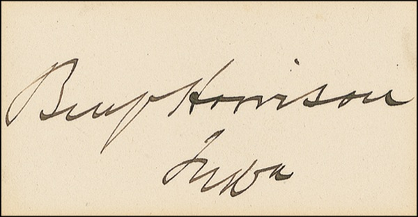 Lot 46 Benjamin Harrison Signature