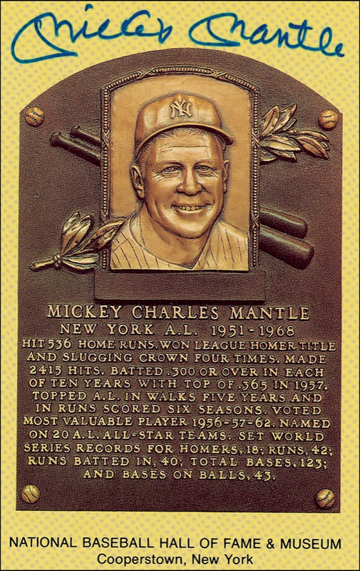 Lot 1434 Mickey Mantle Hall Of Fame Card