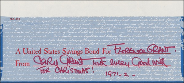 Lot 856 Cary Grant Signature