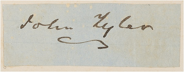 Lot 112 John Tyler Signature
