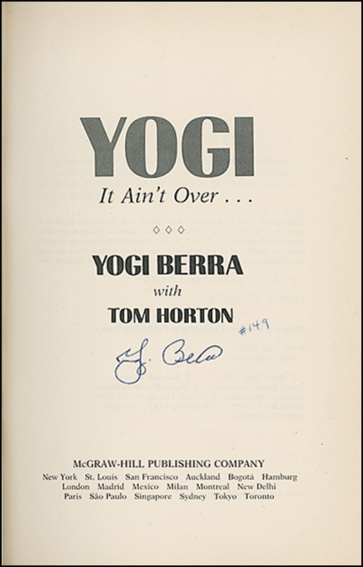 Lot 1228 Yogi Berra Book