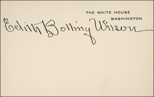 Lot 116 Edith Bolling Wilson White House Card