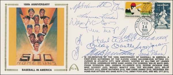 Lot 1204 Baseball: 500 Home Run Club Commemorative Postal Cover