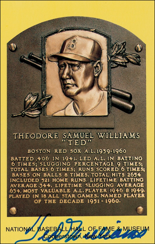 Lot 1562 Ted Williams Hall Of Fame Card