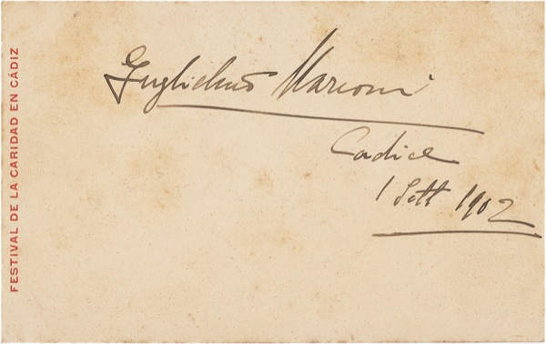 Lot 213 Guglielmo Marconi Signature
