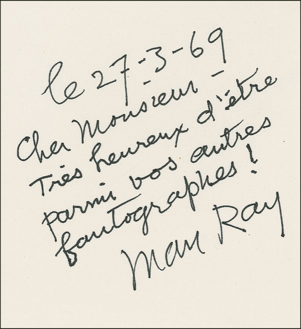 Lot 409 Man Ray Handwritten Letter Signed
