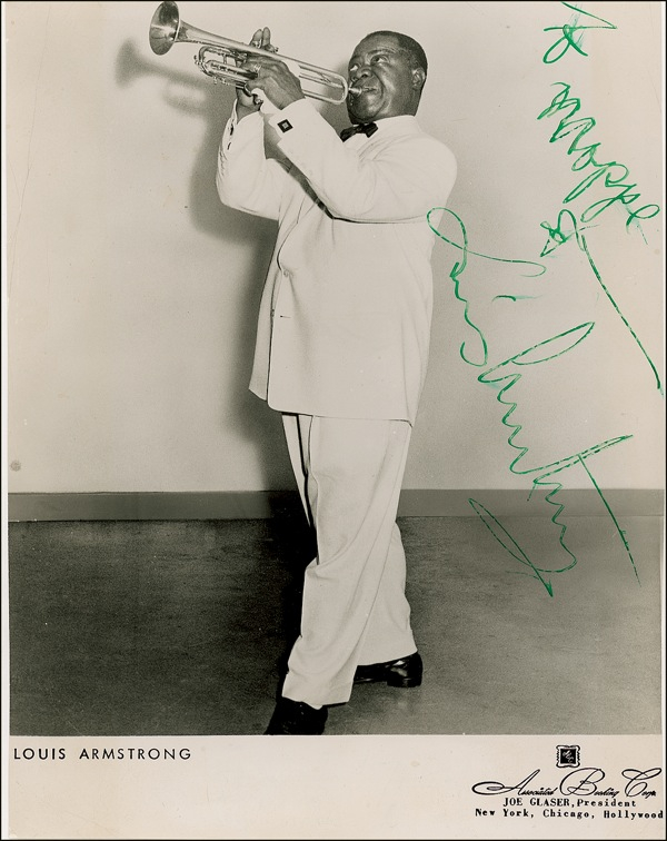 Lot 495 Louis Armstrong Signed Photograph