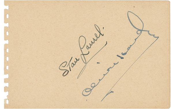 Lot 937 Laurel and Hardy Signature