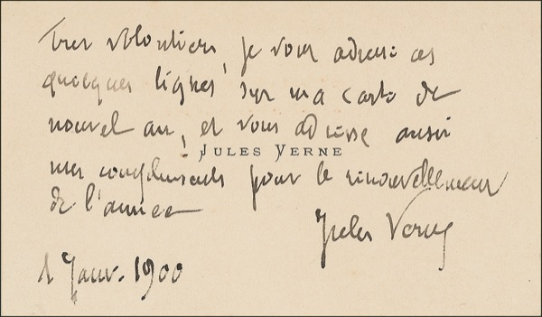 Lot 429 Jules Verne: Verne writes on the dawn of a new millenium