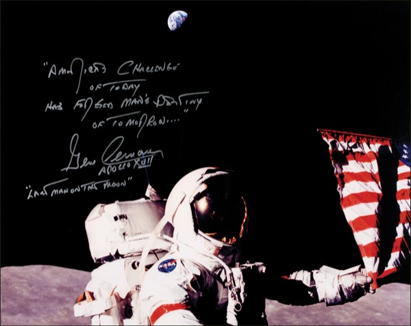 Lot 326 Gene Cernan: Man’s final words from the moon