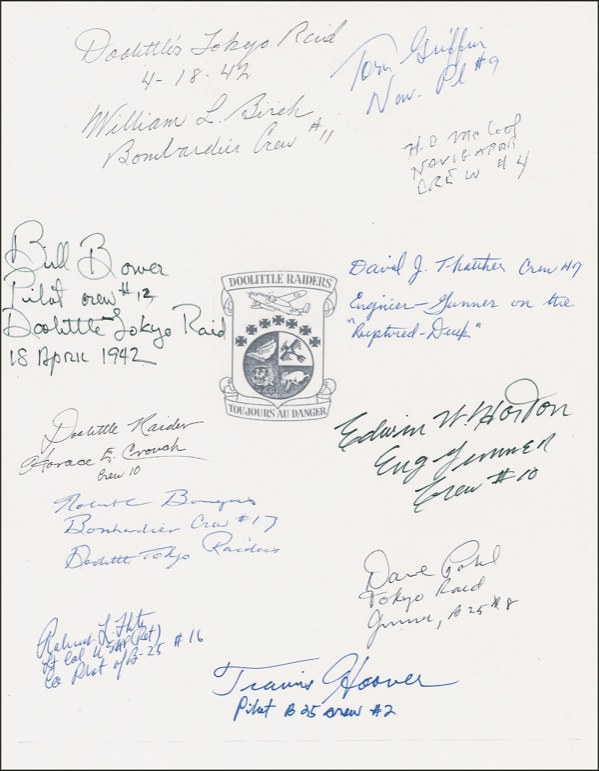 Lot 257 Doolittle’s Raiders Signature
