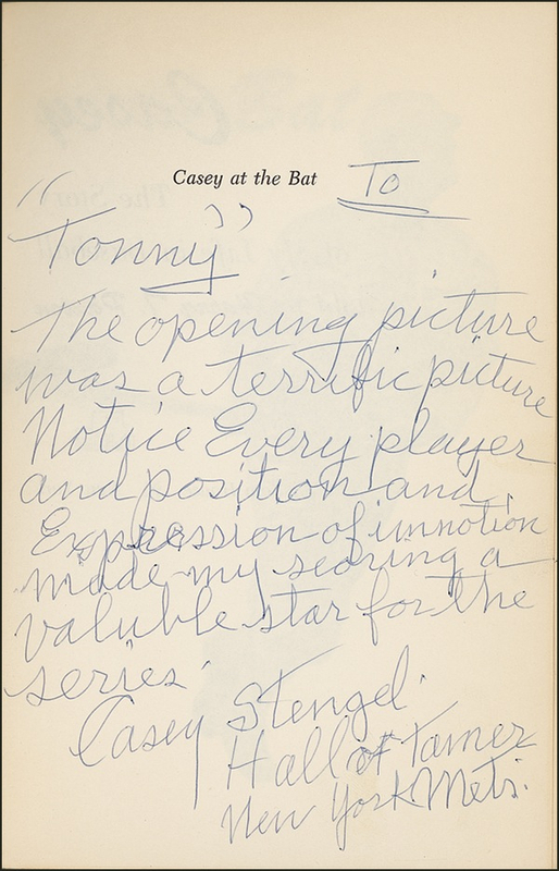 Lot 1538 Casey Stengel Book