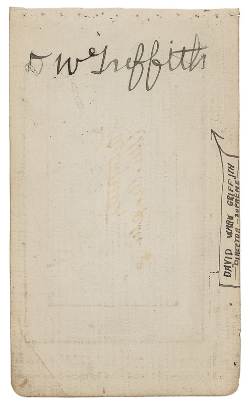 Lot 860 D. W. Griffith Signature