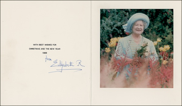 Lot 170 Elizabeth (Queen Mother) Christmas Card