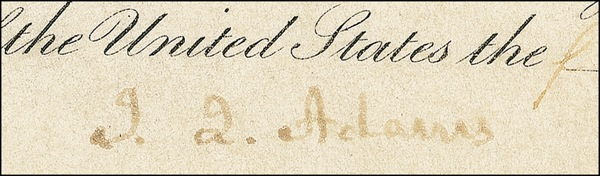 Lot 3 John Quincy Adams Signed Document