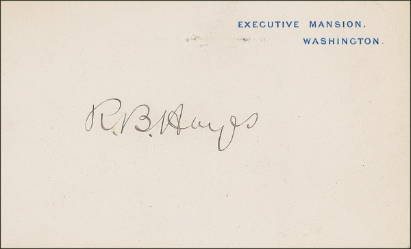 Lot 52 Rutherford B. Hayes White House Card