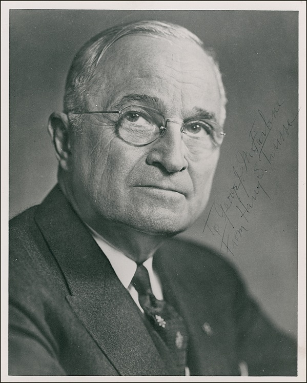 Lot 109 Harry S. Truman Signed Photograph