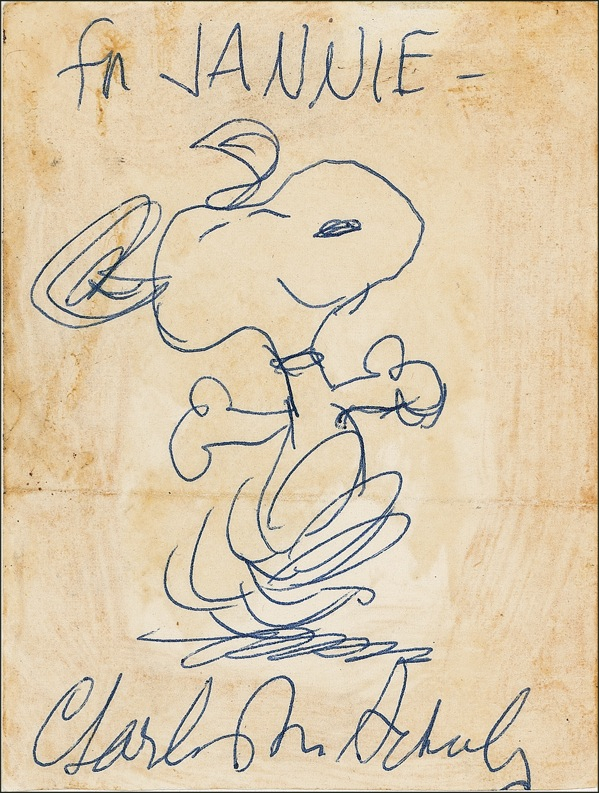 Lot 474 Charles Schulz Sketch