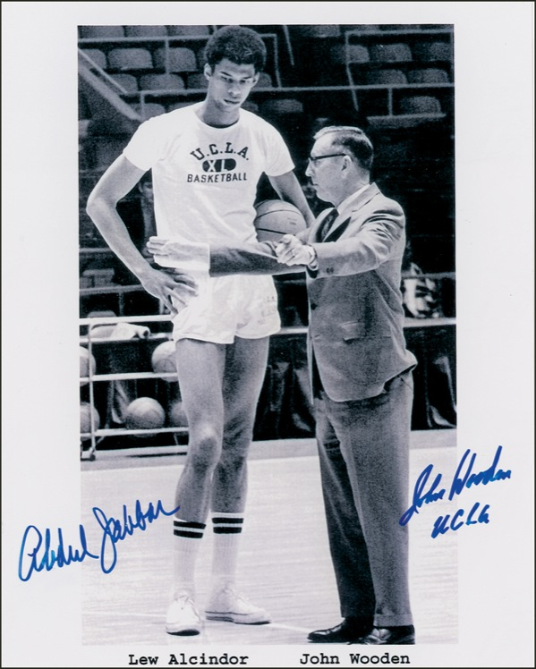 Lot 1167 Kareem Abdul-Jabbar and John Wooden Signed Photograph