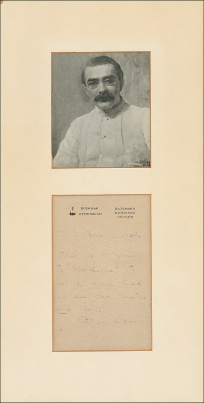 Lot 403 Rudyard Kipling Handwritten Letter Signed