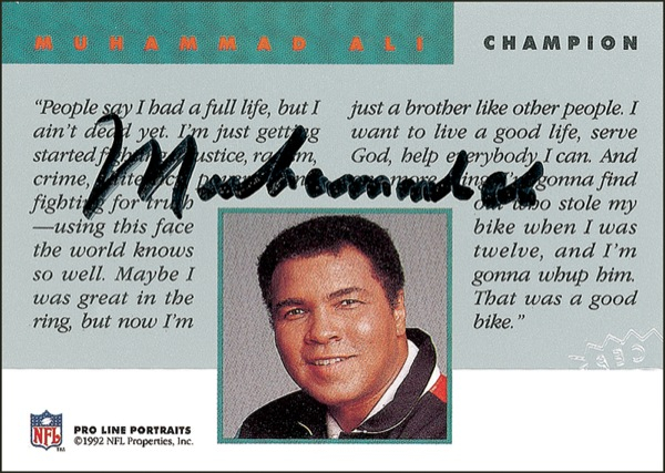 Lot 1174 Muhammad Ali Trading Card