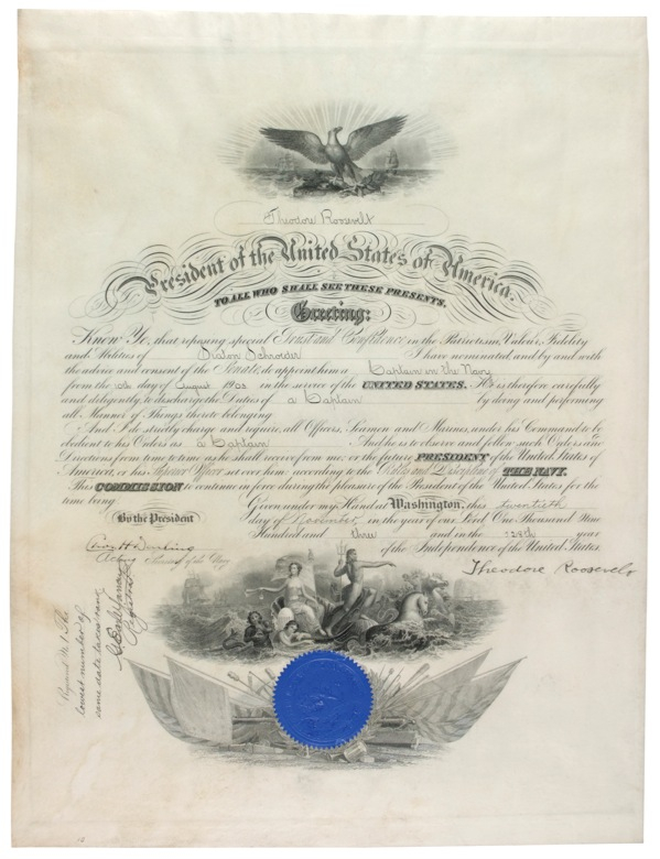 Lot 102 Theodore Roosevelt Signed Document